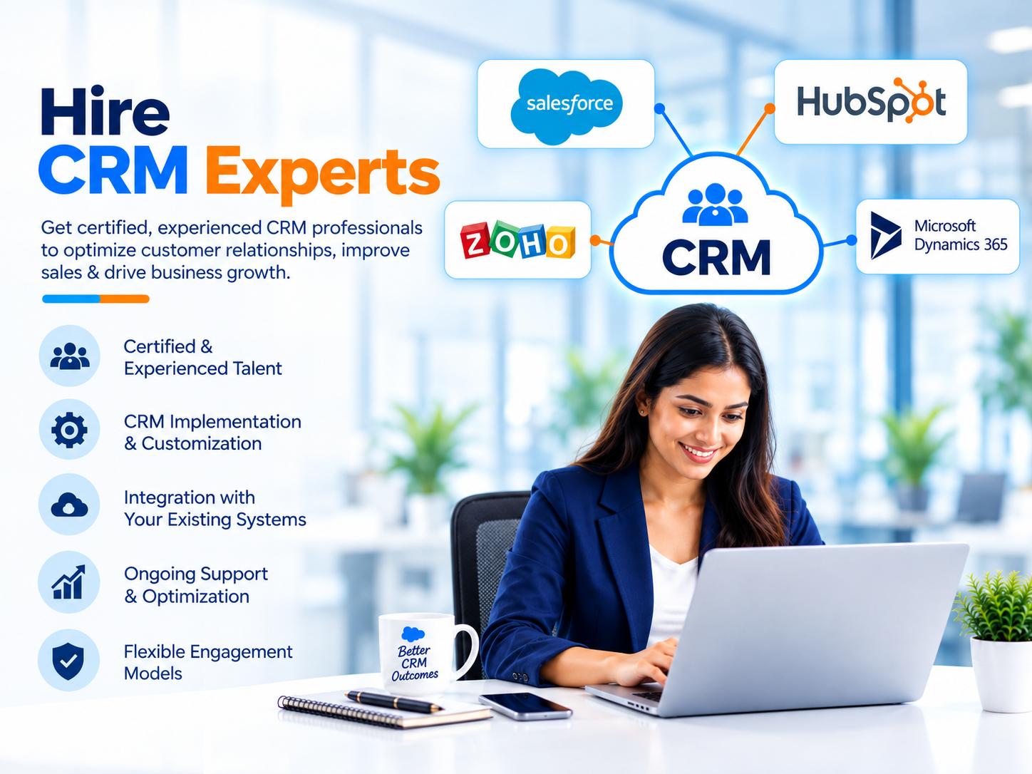 Hire CRM Experts — Salesforce, HubSpot, Zoho, and Microsoft Dynamics 365